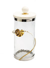 Floral Lotus Art Glass Canister set-3pcs