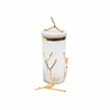 Gold Twig with White Marble Cover Glass Canister Set
