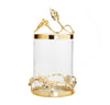 Hammered Glass Canister with Gold Leaf Lid Set of 3
