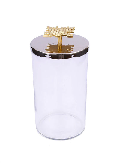 Gold Nickel Canisters with Stainless Steel Lid Set- 3pcs